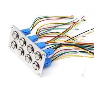 YH-DY-23-8 Metal frosted panel, 8-position metal button panel, 16A DC12V, aluminum oxide, button <b>switch</b> - Product Image 1