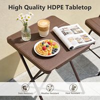 Table pliante carrée portable sans assemblage, avec structure en acier, table de camping et de patio, capacité de 400 lb, table de pique-nique pour jardin