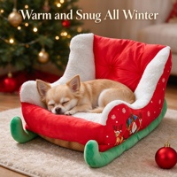 Lit pour chien rectangulaire doux et écologique, style dessin animé moderne, amovible, chaud pour l'hiver, en promotion pour Noël