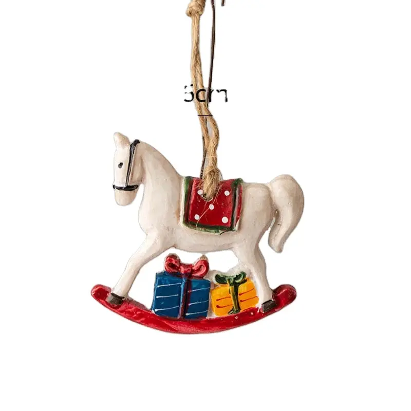 Pingente de árvore de natal, decorações de resina para árvore de natal, pingente americano retrô