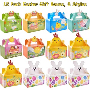 Decorative gift boxes, colored <b>paper</b> bags with <b>patterns</b> of egg rabbits and chickens, can be customized according to demand - Product Image 2