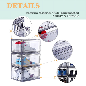Classic Transparent <b>Stackable</b> Magnetic Side Opening Large <b>Storage</b> Box Thickened <b>Container</b> for Shoes Toys Side Opening - Product Image 3