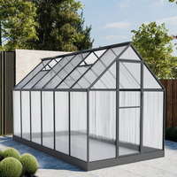 Serre de jardin de style moderne feuille de polycarbonate de style de vie facilement assemblée cadre en aluminium solide étanche à l'eau pour un usage domestique