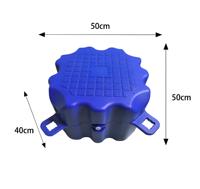 Plateforme flottante pour ponton en HDPE de haute qualité, plateforme océanique 500*500*400mm, bleu/orange/gris, flotteur pour ponton