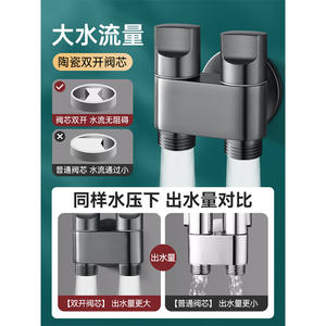Válvula Angular Yao Peng YP-293 de 3/4 Pulgadas con Rosca Hembra, Acero Inoxidable, Conector de Doble Control para Lavadora - Product Image 1