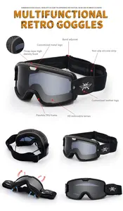 Jiepolly lunettes de moto personnalisées en plein air Mx Sport tout-terrain Atv lunettes de course de vélo de saleté lunettes de