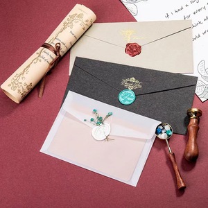 Biểu tượng tùy chỉnh kinh doanh túi sáp con dấu dập nóng Kraft Quà Tặng giấy phong bì - Product Image 5