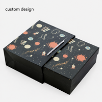 Boîte cadeau imprimée écologique en gros, motif artistique, pour emballage de cadeaux de fêtes