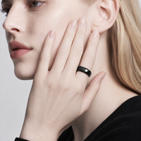 Bijoux Adi, bagues en céramique facettées de 6 mm, finition haute brillance, géométriques, minimalistes, unisexes, bijoux en gros