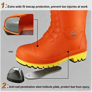 Bottes de sécurité en PVC pour hommes avec embout en acier, <span class=keywords><strong>anti</strong></span>-écrasement, <span class=keywords><strong>anti</strong></span>-perforation, antidérapantes, imperméables pour la construction et l'agriculture - Product Image 3