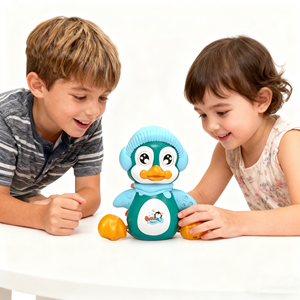 Juguete Musical con Luz y Control por Voz de Pingüino Oscilante Grechi para Niños de 2 a 6 Años, para Juego Educativo en el Tiempo Boca Abajo, de Plástico Amarillo o Azul - Product Image 5