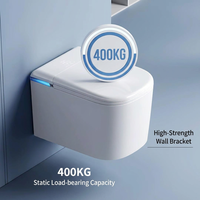 WC intelligent mural haut de gamme avec télécommande, en céramique, pour salle de bain, avec siphon en P intégré