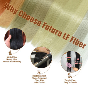Extensions de cheveux synthétiques roses de 30 pouces pour perruques, extensions synthétiques bon marché à coudre en provenance de Chine - Product Image 3