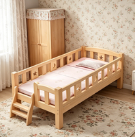 Lit superposé pour enfants en bois massif avec barrière de sécurité, design minimaliste moderne pour les tout-petits, fabriqué en Chine