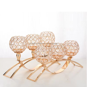 도매 황금색 높은 트럼펫 화병 웨딩 테이블 파티 장식용 - Product Image 4