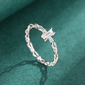 Bague en cristal T0335, argent 925, sertie de griffes, alliance de fiançailles pour femme - Product Image 6