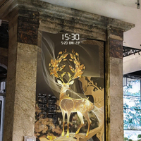 Horloge murale en cristal Art Déco avec calendrier, écran décoratif pour salon