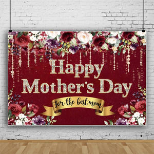 ผ้าฉากหลังสำหรับถ่ายภาพธีมดอกไม้ทำจากวัสดุที่เหมือนจริงสำหรับอุปกรณ์ตกแต่งธีมปาร์ตี้วันแม่ - Product Image 1