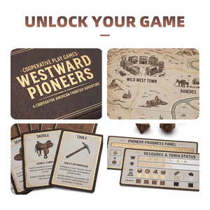 Jeu de société interactif personnalisé et écologique : Train, dés, cartes, jeu de rôle western, cartes de stratégie pour jeu de groupe - Product Image 3