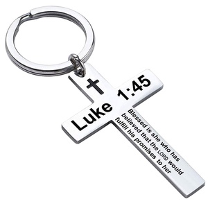 Llavero con Cruz de Jesús, Llaveros de Metal con Versículo Bíblico, Regalos Religiosos Cristianos para Bautizo, Llavero con Mini Biblia - Product Image 1