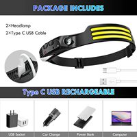 Lampe frontale LED tactique rechargeable en silicone, portable, à induction COB, pour la course, l'escalade et le travail