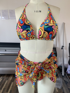 Ensemble de bikini sexy 3 pièces, <span class=keywords><strong>maillot</strong></span> de bain à bonnets larges, <span class=keywords><strong>maillot</strong></span> de bain halter, couverture de plage, <span class=keywords><strong>maillot</strong></span> de bain grande taille pour femmes - Product Image 6