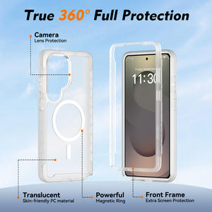 Étui de protection magnétique robuste <span class=keywords><strong>double</strong></span> couche antichoc en TPU+PC pour <span class=keywords><strong>Samsung</strong></span> S26 Ultra 360 Full Cover, compatible Galaxy S25 S26 - Product Image 2