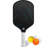 Spin 4.92 pouces noir poignée courte 0.63 pouces d'épaisseur Toray T700 pagaie de pickleball en fibre de carbone