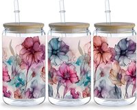 Autocollants de transfert UV DTF personnalisés pour verres, étiquettes adhésives imperméables en plastique pour la décoration de bouteilles et de tasses