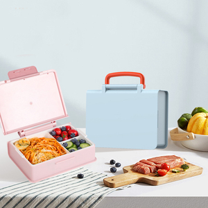 Boîte à <span class=keywords><strong>lunch</strong></span> carrée Bento sac à dos résistant au plomb de haute qualité pour enfants-Matériaux sûrs Empilable écologique 3 comparaisons incluses - Product Image 2