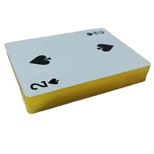 YAZ-Cartas De póker con borde dorado impreso, Cartas De juego personalizadas, 555