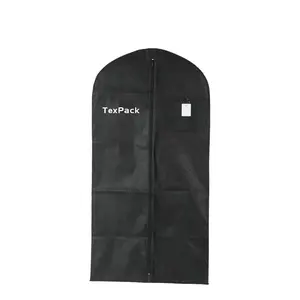 Wholesale Large Black PP Non Woven Fabric Wedding Dress Garment Dustproof Cover Bag Cambodia