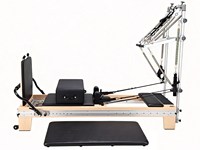 Unité de Pilates Tower (Demi-Cadillac), Reformer en érable massif avec tour droite en alliage d'aluminium, Reformer Demi-Trapeze