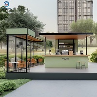 Skyacross Container Factory - Kiosque à café modulaire préfabriqué personnalisé, portable, avec auvent et toit design