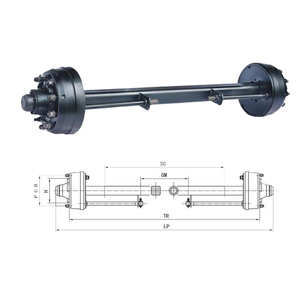 Ensemble d'essieux en acier robuste de 10 tonnes, neuf, pour remorques et camions, ensemble complet, type soudé, pièces et accessoires de remorque - Product Image 1