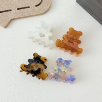 Pince à cheveux YJL Fashion en acétate, motif cœur creux coloré et ours mignon, 4,5 cm, pour filles