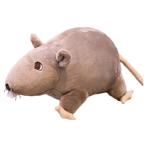 Ratón pequeño de cuerpo gordo de simulación de alta calidad con truco de cola larga Animal Toy Pal regalos para niñas niños suave Rata Gris felpa - Product Image 1