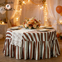 Nappe ronde à rayures personnalisée ANNIELU pour mariage, événement, fête, pique-nique, décoration