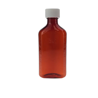 Médecine plastique vide ambre de haute qualité 1oz 2oz 4oz 6oz 8oz 12oz bouteille de liquide ovale