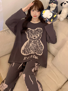 2025 nouveau gros automne <span class=keywords><strong>japonais</strong></span> femmes pyjamas à manches longues pantalons longs pyjama ensemble maison vêtements dessin animé pyjamas - Product Image 4