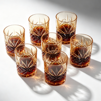 Ensemble de 6 tasses Qixiang Starry Sky, design moderne, verre sodocalcique, motif riz, pour infuser du thé et décorer la maison