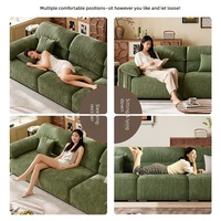 Canapé modulaire en tissu Chenille, design italien, trois places, dossier haut, style crème, pour petit appartement ou hôtel