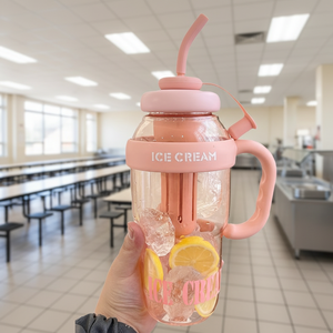 Vaso de Plástico de Gran Capacidad con Tapa, Asa, Popote e Infusor de Té - Para Estudiantes, Bebida Directa, Ecológico y Apto para Agua Hirviendo - Product Image 2