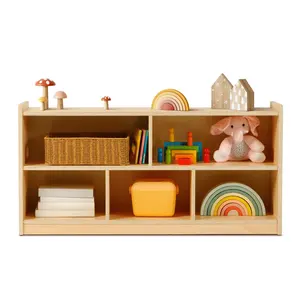 Montessori Bookshelf Living Room Furniture Decorative Storage Cabinet With Partition Book Item Decor