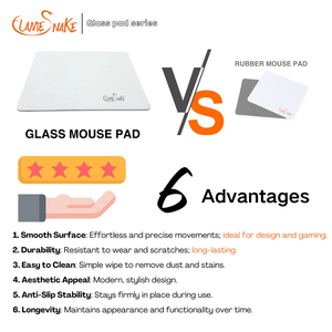 لوحة ماوس زجاجية مخصصة من FLAME SANKE | لوحة ماوس للألعاب من الزجاج المقسّى | تدعم طباعة UV بأنماط وشعارات مخصصة - Product Image 3