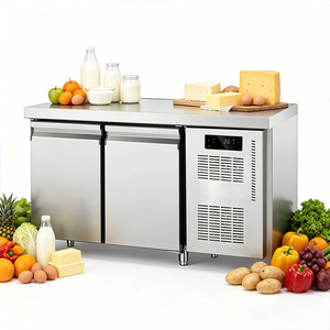 Mesa de Trabajo Refrigerada Comercial de Acero Inoxidable, 2 Puertas, Enfriamiento por Aire, Pantalla Digital, Sin <span class=keywords><strong>Escarcha</strong></span>, para Supermercado, Restaurante, <span class=keywords><strong>Bar</strong></span> - Product Image 2