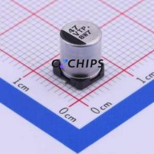 Condensateur électrolytique en aluminium SMD EEETPV470XAP, SMD, D6.3xL7.7mm 47uF 20% 35V 128.1mA-120Hz - Product Image 1