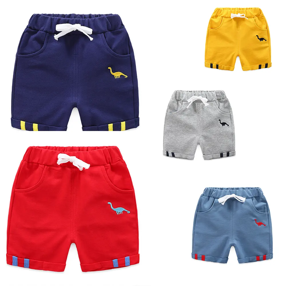 Roupas infantis personalizadas de alta qualidade com logotipo, shorts casuais de verão para meninos, shorts bordados para crianças, roupas infantis para meninos