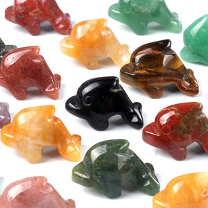 1 אינץ' מגולף דולפין אבן טבע אוונטורין אגת קסם בעלי חיים לקישוט הבית - Product Image 5