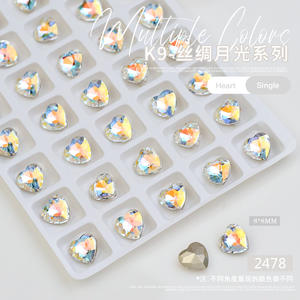 Bijoux en diamant pour ongles K9 Diamant à fond pointu en forme de <span class=keywords><strong>blanc</strong></span> étincelant Ultra-Glittery Twisted Heart Ovale Nail Crystal Rhinestones - Product Image 6